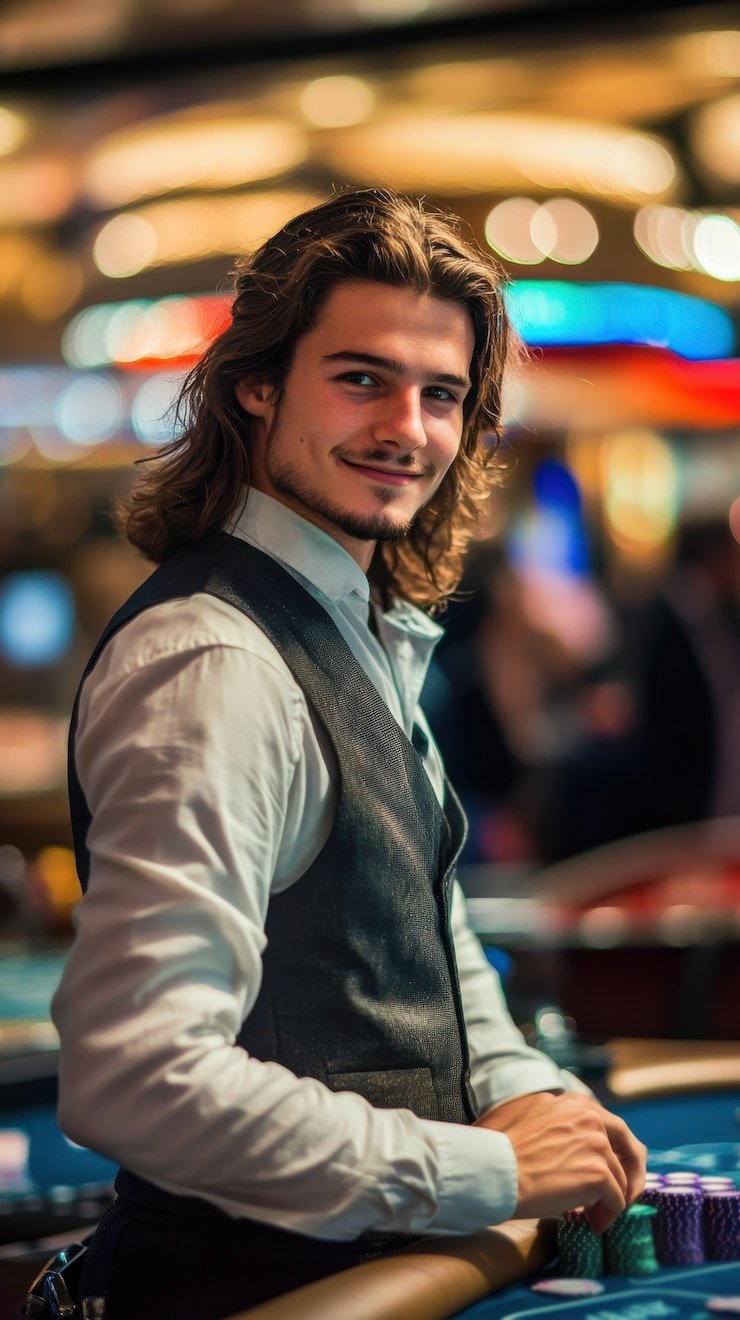 Live dealer at Macau Pools table on erek rambutan