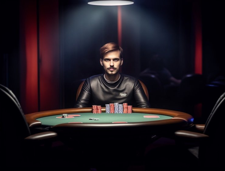 Dealer dealing Three Card Poker at live studio
